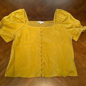 Madewell Hemp Off Shoulder Button Top